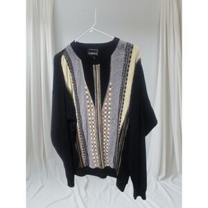 NWT VTG BARAGE Sweater Men Hip Hop Streetwear Coogi Style 3D 90s BIGGIE SMALLS L